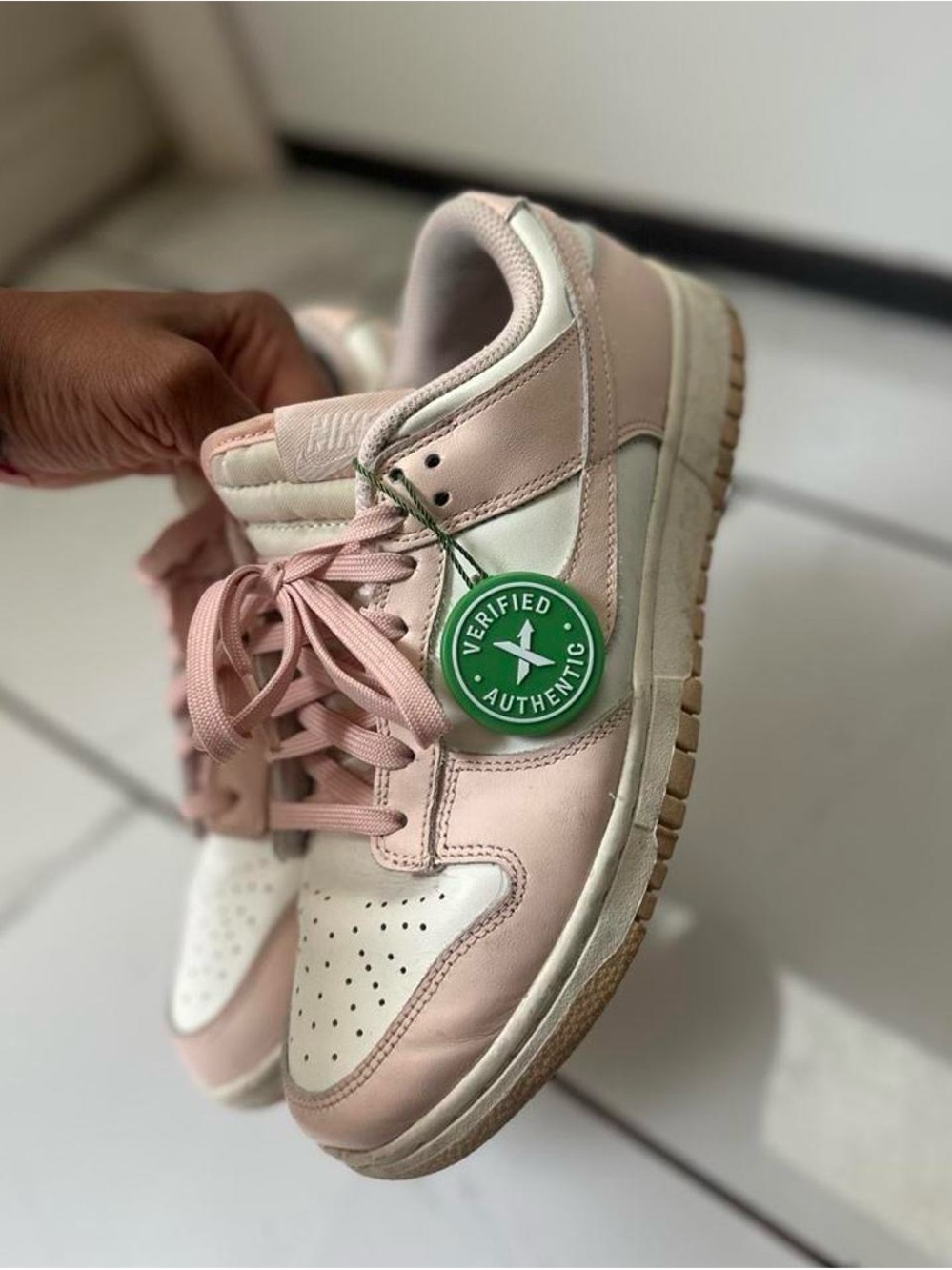 Nike Women’s Blush Pink and White Low-Top Sneakers